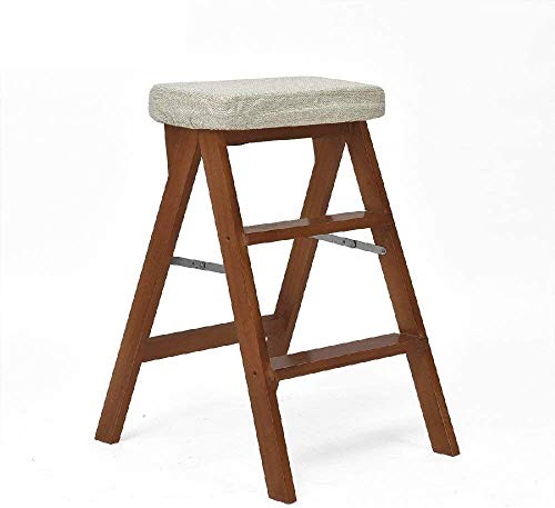 Küchenhocker aus Massivholz, multifunktionaler Hochstuhl für Erwachsene, einfaches Design, Heimbank mit Fußhocker von Generisch