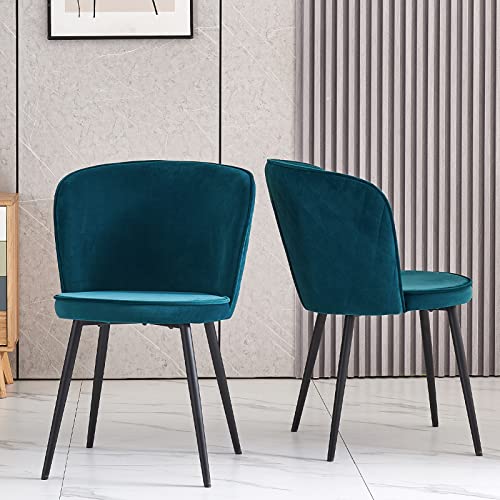Küchenhocker aus Samt in Blaugrün, 2er-Set, modernes Design mit dicker Rückenlehne und gepolstertem Sitz, für Wohnzimmer oder Schlafzimmer, stabile Metallstruktur, bequeme Esszimmerstühle Küchenhocker aus Samt in Blaugrün, 2er-Set, modernes Design mit dicker Rückenlehne und gepolstertem Sitz, für Wohnzimmer oder Schlafzimmer, stabile Metallstruktur, bequeme Esszimmerstühle von Generisch