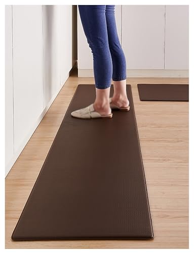 Küchenmatte, Küchenteppiche, gepolsterte Küchenmatten for den Boden, Anti-Ermüdungs-Teppich-Set, rutschfeste Stehmatte for Büro, Spüle(Brown,44x180cm/17.3x70.8in) von Generisch