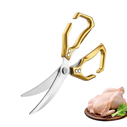 Küchenschere Für Lebensmittel - 2 In 1 Zerkleinerungsschere Mit Nussknacker | Robust Edelstahl Schere Für Fleisch Verarbeitung von Generisch