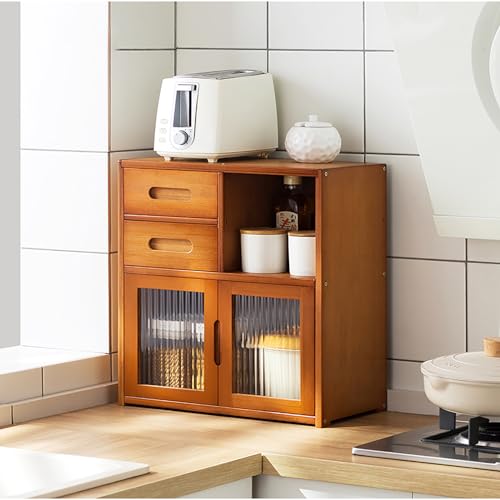 Küchenschrank – Mehrschichtiger Schrank Sideboard für Geschirr- und Gewürzorganisation – vielseitiges Regal mit Ablage auf der Arbeitsplatte von Generisch