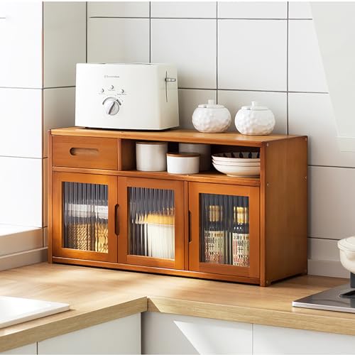 Küchenschrank – mehrschichtiger Organizer für Geschirr und Gewürze – platzsparendes Aufsatzregal von Generisch