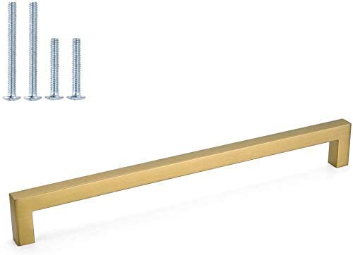 Küchenschrankgriffe, gebürstetes Messing, 288 mm, quadratisch, Edelstahl, für Schrank und Kleiderschrank, für Badezimmer- und Küchentüren, 25 Stück Küchenschrankgriffe, gebürstetes Messing, 288 mm, quadratisch, Edelstahl, für Schrank und Kleiderschrank, für Badezimmer- und Küchentüren, 25 Stück von Generisch