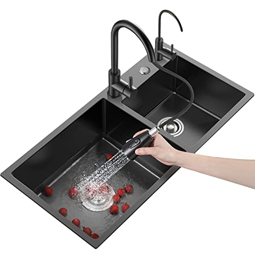Küchenspüle Edelstahl 75cm x 41cm Drop-in Doppelbecken Modernes Design für stilvolle Küchen Küchenspüle Edelstahl 75cm x 41cm Drop-in Doppelbecken Modernes Design für stilvolle Küchen von Generisch