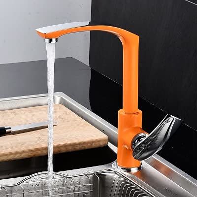 Küchenspüle Wasserhahn, schwenkbar, Messing, Mischbatterie für Bar oder Badezimmer, kommerzieller Stil, langlebiges Design von Generisch