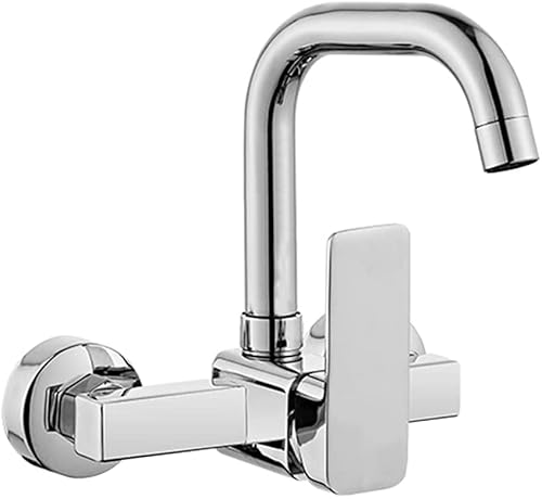 Küchenspüle Wasserhahn - Wandmontage Chrom 360° Drehbar Mischbatterie mit Dual-Modus und Einzelmodus von Generisch