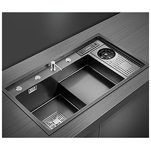 Küchenspüle aus Edelstahl, multifunktional, Step-Bar, Vorbereitungsspüle für Wohnmobil, Zuhause, Café, Restaurant, Bar – Aufsatz- oder Unterbauinstallation von Generisch