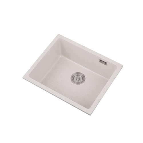 Küchenspüle aus Quarzstein mit Sieb, stilvolles Aufsatzwaschbecken (400 x 450 mm) für moderne Küchen, langlebig, leicht zu reinigen, perfekt für Hausbars von Generisch
