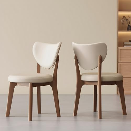 Küchenstühle Modern Polsterstuhl Esszimmer mit Lehne and Holzbeine Esszimmerstühle 2er Set für Küche Eitelkeit Wohnzimmer Büro (Walnuss) von Generisch
