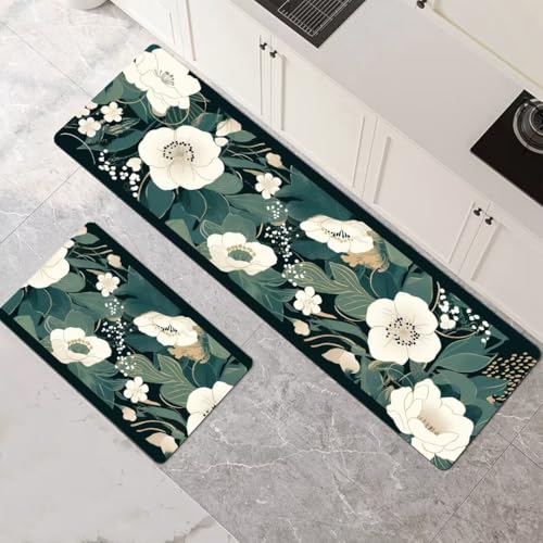 Küchenteppich 2 Stück, Absorbierende Küchenmatte Flowers Küchenläufer Rutschfest Waschbar Teppich Küche Läufer Flur Bodenmatte, Carpet Rug für Küchen, Badezimmer Home Decor 100x160cm+100x300cm 1-423 Küchenteppich 2 Stück, Absorbierende Küchenmatte Flowers Küchenläufer Rutschfest Waschbar Teppich Küche Läufer Flur Bodenmatte, Carpet Rug für Küchen, Badezimmer Home Decor 100x160cm+100x300cm 1-423 von Generisch