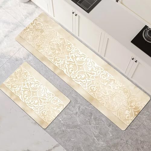 Küchenteppich 2 Stück, Absorbierende Küchenmatte Garden Küchenläufer Rutschfest Waschbar Teppich Küche Läufer Flur Bodenmatte, Lang Carpet Rug für Küchen, Badezimmer Home Decor 70x100cm+70x210cm 1-365 Küchenteppich 2 Stück, Absorbierende Küchenmatte Garden Küchenläufer Rutschfest Waschbar Teppich Küche Läufer Flur Bodenmatte, Lang Carpet Rug für Küchen, Badezimmer Home Decor 70x100cm+70x210cm 1-365 von Generisch