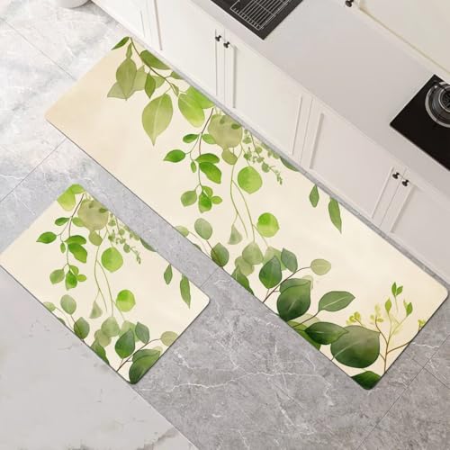Küchenteppich 2 Stück, Absorbierende Küchenmatte Green Küchenläufer Rutschfest Waschbar Teppich Küche Läufer Flur Bodenmatte, Lang Carpet Rug für Küchen, Badezimmer Home Decor 70x100cm+70x210cm 1-335 Küchenteppich 2 Stück, Absorbierende Küchenmatte Green Küchenläufer Rutschfest Waschbar Teppich Küche Läufer Flur Bodenmatte, Lang Carpet Rug für Küchen, Badezimmer Home Decor 70x100cm+70x210cm 1-335 von Generisch