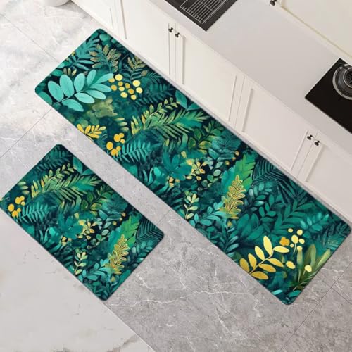 Küchenteppich 2 Stück, Absorbierende Küchenmatte Green Küchenläufer Rutschfest Waschbar Teppich Küche Läufer Flur Bodenmatte, Lang Carpet Rug für Küchen, Badezimmer Home Decor 70x100cm+70x210cm 1-449 Küchenteppich 2 Stück, Absorbierende Küchenmatte Green Küchenläufer Rutschfest Waschbar Teppich Küche Läufer Flur Bodenmatte, Lang Carpet Rug für Küchen, Badezimmer Home Decor 70x100cm+70x210cm 1-449 von Generisch