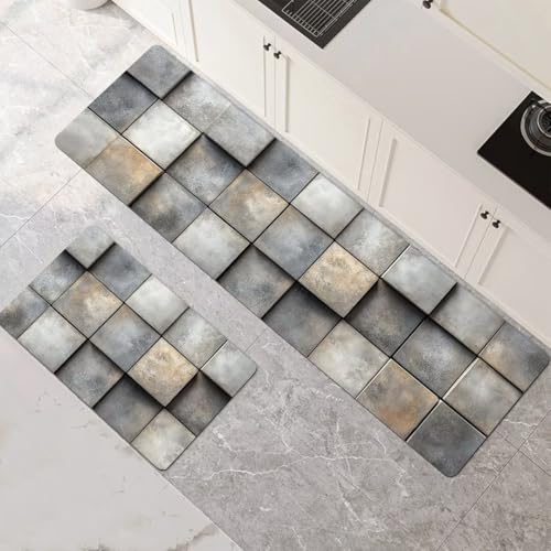 Küchenteppich 2 Stück, Absorbierende Küchenmatte Lattice Küchenläufer Rutschfest Waschbar Teppich Küche Läufer Flur Bodenmatte, Carpet Rug für Küchen, Badezimmer Home Decor 70x100cm+70x210cm 1-389 Küchenteppich 2 Stück, Absorbierende Küchenmatte Lattice Küchenläufer Rutschfest Waschbar Teppich Küche Läufer Flur Bodenmatte, Carpet Rug für Küchen, Badezimmer Home Decor 70x100cm+70x210cm 1-389 von Generisch