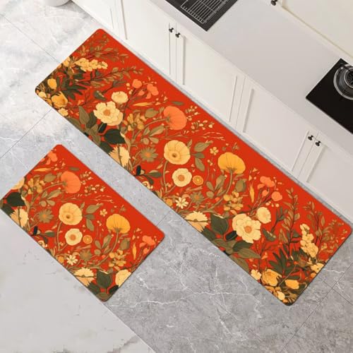 Küchenteppich 2 Stück, Absorbierende Küchenmatte Leaves Küchenläufer Rutschfest Waschbar Teppich Küche Läufer Flur Bodenmatte, Lang Carpet Rug für Küchen, Badezimmer Home Decor 70x100cm+70x210cm 1-313 Küchenteppich 2 Stück, Absorbierende Küchenmatte Leaves Küchenläufer Rutschfest Waschbar Teppich Küche Läufer Flur Bodenmatte, Lang Carpet Rug für Küchen, Badezimmer Home Decor 70x100cm+70x210cm 1-313 von Generisch