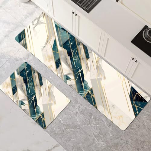 Küchenteppich 2 Stück, Absorbierende Küchenmatte Marble Küchenläufer Rutschfest Waschbar Teppich Küche Läufer Flur Bodenmatte, Lang Carpet Rug für Küchen, Badezimmer Home Decor 70x100cm+70x210cm 1-299 Küchenteppich 2 Stück, Absorbierende Küchenmatte Marble Küchenläufer Rutschfest Waschbar Teppich Küche Läufer Flur Bodenmatte, Lang Carpet Rug für Küchen, Badezimmer Home Decor 70x100cm+70x210cm 1-299 von Generisch