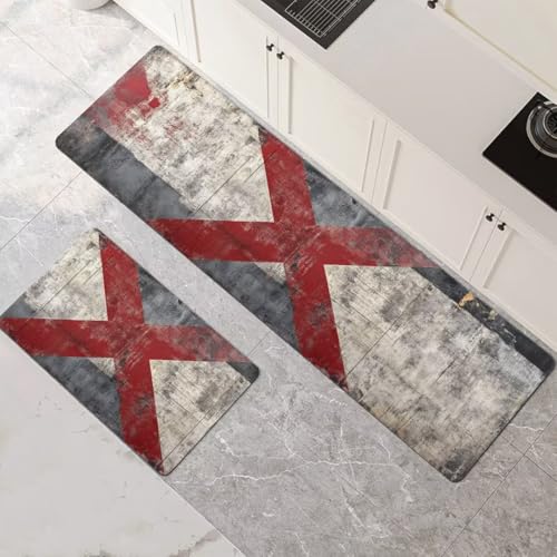 Küchenteppich 2 Stück, Absorbierende Küchenmatte Natürlich Küchenläufer Rutschfest Waschbar Teppich Küche Läufer Flur Bodenmatte, Carpet Rug für Küchen, Badezimmer Home Decor 120x180cm+120x360cm 1-79 von Generisch