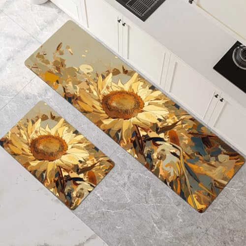 Küchenteppich 2 Stück, Absorbierende Küchenmatte Natural Küchenläufer Rutschfest Waschbar Teppich Küche Läufer Flur Bodenmatte, Carpet Rug für Küchen, Badezimmer Home Decor 120x180cm+120x360cm 1-251 von Generisch