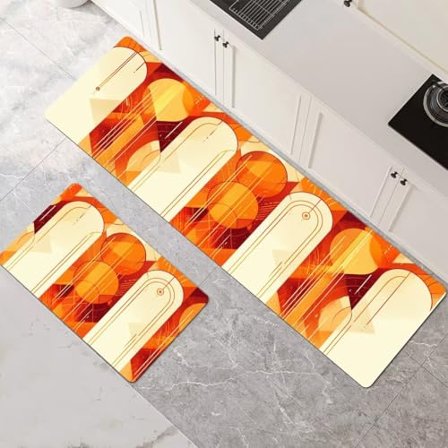 Küchenteppich 2 Stück, Absorbierende Küchenmatte Orange Küchenläufer Rutschfest Waschbar Teppich Küche Läufer Flur Bodenmatte, Lang Carpet Rug für Küchen, Badezimmer Home Decor 80x120cm+80x240cm 1-321 Küchenteppich 2 Stück, Absorbierende Küchenmatte Orange Küchenläufer Rutschfest Waschbar Teppich Küche Läufer Flur Bodenmatte, Lang Carpet Rug für Küchen, Badezimmer Home Decor 80x120cm+80x240cm 1-321 von Generisch