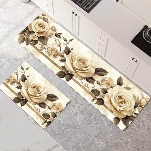 Küchenteppich 2 Stück, Absorbierende Küchenmatte Peony Küchenläufer Rutschfest Waschbar Teppich Küche Läufer Flur Bodenmatte, Lang Carpet Rug für Küchen, Badezimmer Home Decor 90x140cm+90x270cm 1-481 Küchenteppich 2 Stück, Absorbierende Küchenmatte Peony Küchenläufer Rutschfest Waschbar Teppich Küche Läufer Flur Bodenmatte, Lang Carpet Rug für Küchen, Badezimmer Home Decor 90x140cm+90x270cm 1-481 von Generisch