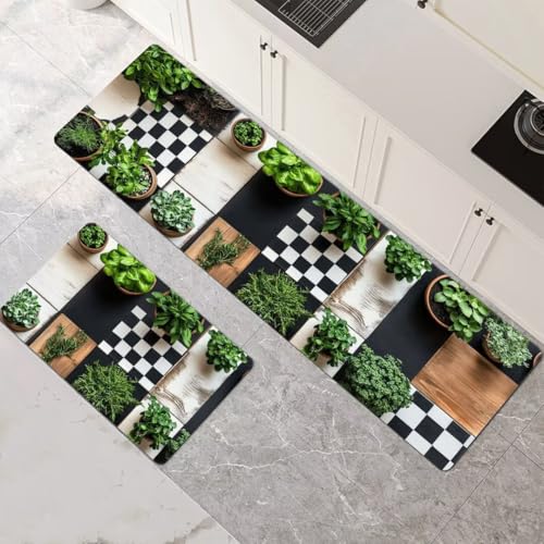 Küchenteppich 2 Stück, Absorbierende Küchenmatte Plant Küchenläufer Rutschfest Waschbar Teppich Küche Läufer Flur Bodenmatte, Lang Carpet Rug für Küchen, Badezimmer Home Decor 80x120cm+80x240cm 1-377 Küchenteppich 2 Stück, Absorbierende Küchenmatte Plant Küchenläufer Rutschfest Waschbar Teppich Küche Läufer Flur Bodenmatte, Lang Carpet Rug für Küchen, Badezimmer Home Decor 80x120cm+80x240cm 1-377 von Generisch