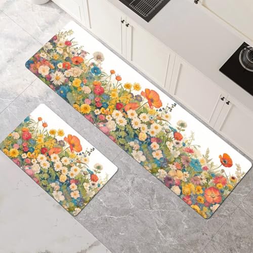 Küchenteppich 2 Stück, Absorbierende Küchenmatte Plant Küchenläufer Rutschfest Waschbar Teppich Küche Läufer Flur Bodenmatte, Lang Carpet Rug für Küchen, Badezimmer Home Decor 90x140cm+90x270cm 1-531 Küchenteppich 2 Stück, Absorbierende Küchenmatte Plant Küchenläufer Rutschfest Waschbar Teppich Küche Läufer Flur Bodenmatte, Lang Carpet Rug für Küchen, Badezimmer Home Decor 90x140cm+90x270cm 1-531 von Generisch