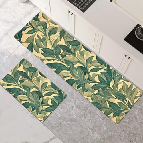 Küchenteppich 2 Stück, Absorbierende Küchenmatte Plants Küchenläufer Rutschfest Waschbar Teppich Küche Läufer Flur Bodenmatte, Lang Carpet Rug für Küchen, Badezimmer Home Decor 70x100cm+70x210cm 1-623 Küchenteppich 2 Stück, Absorbierende Küchenmatte Plants Küchenläufer Rutschfest Waschbar Teppich Küche Läufer Flur Bodenmatte, Lang Carpet Rug für Küchen, Badezimmer Home Decor 70x100cm+70x210cm 1-623 von Generisch