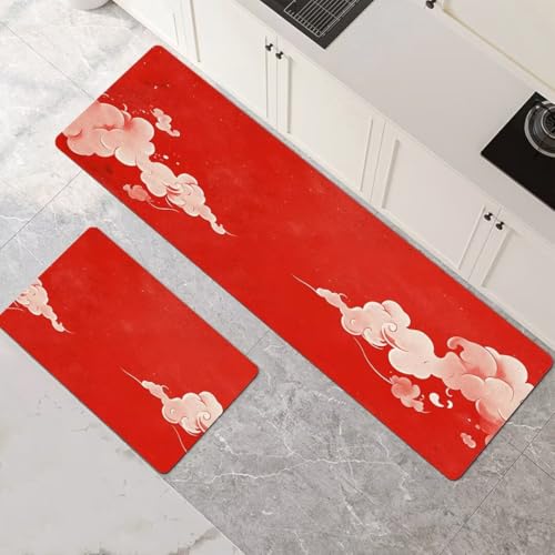 Küchenteppich 2 Stück, Absorbierende Küchenmatte Red Küchenläufer Rutschfest Waschbar Teppich Küche Läufer Flur Bodenmatte, Lang Carpet Rug für Küchen, Badezimmer Home Decor 100x160cm+100x300cm 1-881 Küchenteppich 2 Stück, Absorbierende Küchenmatte Red Küchenläufer Rutschfest Waschbar Teppich Küche Läufer Flur Bodenmatte, Lang Carpet Rug für Küchen, Badezimmer Home Decor 100x160cm+100x300cm 1-881 von Generisch