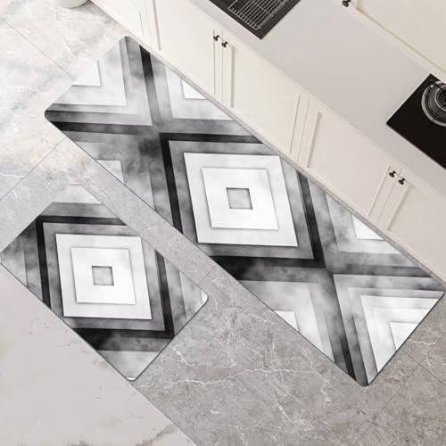 Küchenteppich 2 Stück, Absorbierende Küchenmatte Stripe Küchenläufer Rutschfest Waschbar Teppich Küche Läufer Flur Bodenmatte, Lang Carpet Rug für Küchen, Badezimmer Home Decor 70x100cm+70x210cm 1-795 Küchenteppich 2 Stück, Absorbierende Küchenmatte Stripe Küchenläufer Rutschfest Waschbar Teppich Küche Läufer Flur Bodenmatte, Lang Carpet Rug für Küchen, Badezimmer Home Decor 70x100cm+70x210cm 1-795 von Generisch