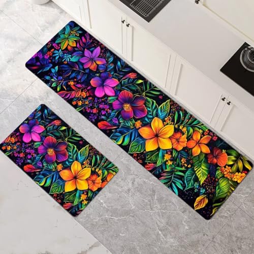 Küchenteppich 2 Stück, Absorbierende Küchenmatte Tropical Küchenläufer Rutschfest Waschbar Teppich Küche Läufer Flur Bodenmatte, Carpet Rug für Küchen, Badezimmer Home Decor 70x100cm+70x210cm 1-619 Küchenteppich 2 Stück, Absorbierende Küchenmatte Tropical Küchenläufer Rutschfest Waschbar Teppich Küche Läufer Flur Bodenmatte, Carpet Rug für Küchen, Badezimmer Home Decor 70x100cm+70x210cm 1-619 von Generisch