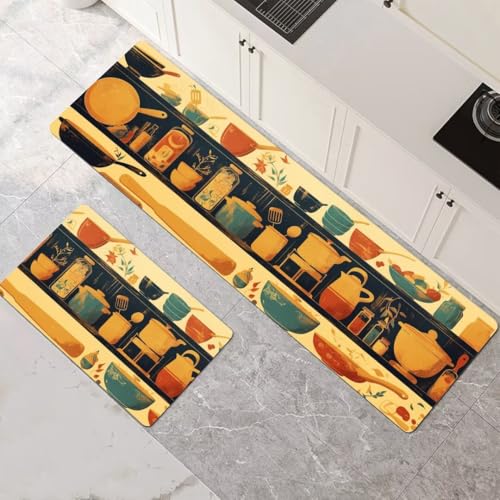 Küchenteppich 2 Stück, Absorbierende Küchenmatte Vintage Küchenläufer Rutschfest Waschbar Teppich Küche Läufer Flur Bodenmatte, Carpet Rug für Küchen, Badezimmer Home Decor 70x100cm+70x210cm 1-593 Küchenteppich 2 Stück, Absorbierende Küchenmatte Vintage Küchenläufer Rutschfest Waschbar Teppich Küche Läufer Flur Bodenmatte, Carpet Rug für Küchen, Badezimmer Home Decor 70x100cm+70x210cm 1-593 von Generisch