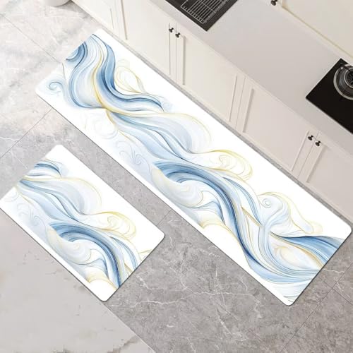 Küchenteppich 2 Stück, Absorbierende Küchenmatte White Küchenläufer Rutschfest Waschbar Teppich Küche Läufer Flur Bodenmatte, Carpet Rug für Küchen, Badezimmer Home Decor 100x160cm+100x300cm 1-605 Küchenteppich 2 Stück, Absorbierende Küchenmatte White Küchenläufer Rutschfest Waschbar Teppich Küche Läufer Flur Bodenmatte, Carpet Rug für Küchen, Badezimmer Home Decor 100x160cm+100x300cm 1-605 von Generisch