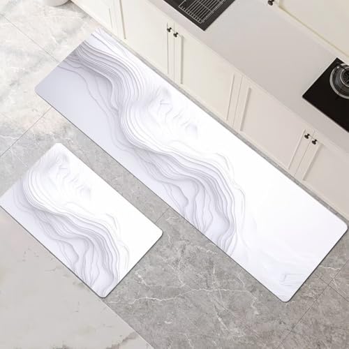 Küchenteppich 2 Stück, Absorbierende Küchenmatte White Küchenläufer Rutschfest Waschbar Teppich Küche Läufer Flur Bodenmatte, Lang Carpet Rug für Küchen, Badezimmer Home Decor 70x100cm+70x210cm 1-603 Küchenteppich 2 Stück, Absorbierende Küchenmatte White Küchenläufer Rutschfest Waschbar Teppich Küche Läufer Flur Bodenmatte, Lang Carpet Rug für Küchen, Badezimmer Home Decor 70x100cm+70x210cm 1-603 von Generisch