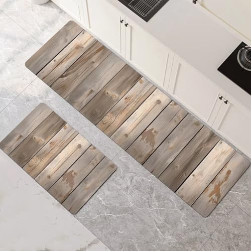 Küchenteppich 2 Stück, Absorbierende Küchenmatte Wood Küchenläufer Rutschfest Waschbar Teppich Küche Läufer Flur Bodenmatte, Lang Carpet Rug für Küchen, Badezimmer Home Decor 70x100cm+70x210cm 1-841 Küchenteppich 2 Stück, Absorbierende Küchenmatte Wood Küchenläufer Rutschfest Waschbar Teppich Küche Läufer Flur Bodenmatte, Lang Carpet Rug für Küchen, Badezimmer Home Decor 70x100cm+70x210cm 1-841 von Generisch