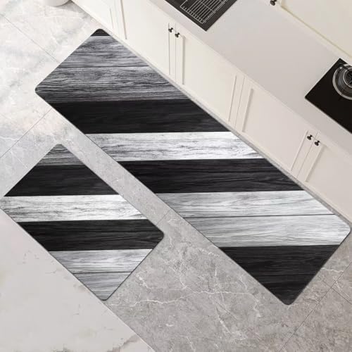Küchenteppich 2 Stück Absorbierende Küchenmatte Geometrical Küchenläufer rutschfest Waschbar Teppich Küche Läufer Flur Bodenmatte Carpet Rug für Küchen Badezimmer Home Decor 120x180cm+120x360cm 1-355 von Generisch