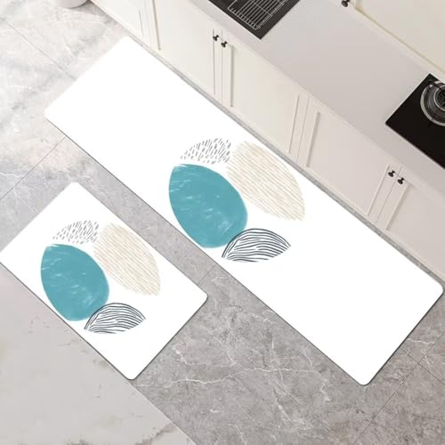 Küchenteppich 2 Stück Absorbierende Küchenmatte Minimalistisch Küchenläufer Rutschfest Waschbar Teppich Küche Läufer Flur Bodenmatte Carpet Rug Küchen Badezimmer Home Decor 100x160cm+100x300cm 1-51 von Generisch