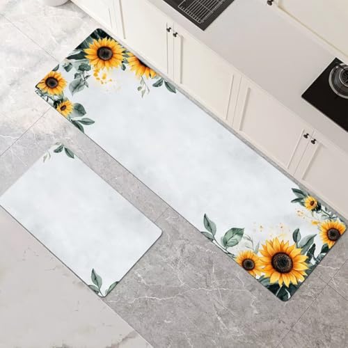 Küchenteppich Waschbar Rutschfest Teppiche Läufer Küche Küchenläufer 2 Stück Wasser Absorbierende Küchenmatten Set Teppichläufer für Flur Esszimmer Eingang Türmatte Sunflower 100x160cm+100x300cm 1-824 Küchenteppich Waschbar Rutschfest Teppiche Läufer Küche Küchenläufer 2 Stück Wasser Absorbierende Küchenmatten Set Teppichläufer für Flur Esszimmer Eingang Türmatte Sunflower 100x160cm+100x300cm 1-824 von Generisch