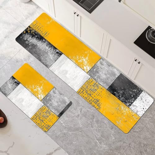 Küchenteppiche 2 Stück Rutschfestes Küchenmatten Yellow Teppich Küche Läufer Waschbare Set Saugfähige Bodenmatte für Flur Esszimmer Badezimmer Schlafzimmer Eingang Türmatte 120x180cm+120x360cm 6-192 Küchenteppiche 2 Stück Rutschfestes Küchenmatten Yellow Teppich Küche Läufer Waschbare Set Saugfähige Bodenmatte für Flur Esszimmer Badezimmer Schlafzimmer Eingang Türmatte 120x180cm+120x360cm 6-192 von Generisch
