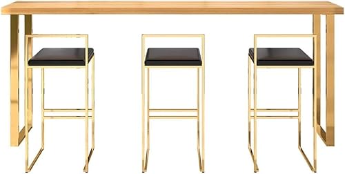 Küchentheke, Barhocker, Leder, leicht zu reinigender Sitz, robuster schmiedeeiserner Rahmen für Zuhause und Café Küchentheke, Barhocker, Leder, leicht zu reinigender Sitz, robuster schmiedeeiserner Rahmen für Zuhause und Café von Generisch