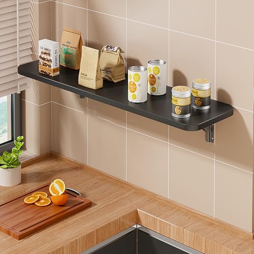 Küchentisch, klappbarer Wandtisch, Wäscheständer, Hängeschreibtisch aus Holz, platzsparender, herunterklappbarer Wandschreibtisch, einfach zu montieren, für Arbeitszimmer, Schlafzimmer, Wäsc von Generisch