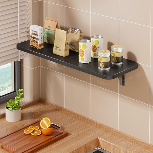 Küchentisch, klappbarer Wandtisch, Wäscheständer, Hängeschreibtisch aus Holz, platzsparender, herunterklappbarer Wandschreibtisch, einfach zu montieren, für Arbeitszimmer, Schlafzimmer, Wäsc von Generisch