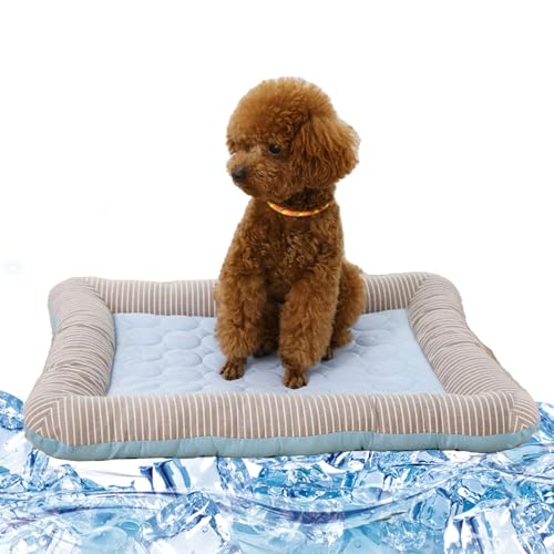 Kühlmatte für Hunde, Eisseide, verschleißfeste Kälte, atmungsaktive Schlafschicht für mittelgroße Katzen, Hamster, Kaninchen, Welpen, Tiere, Sommer-Bettwäsche-Lösung von Generisch