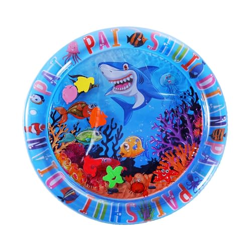 Kühlmatte für Hunde, Katzen-Wasserbett, weiche PVC-Textur, aufblasbares Design, sensorisches -Pad für drinnen und draußen, Spielen oder Ausruhen, Zuhause, Reisen, Sommer, 65 x 65 x 8 cm, 1 von Generisch