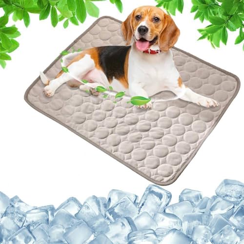 Kühlmatte für Hunde, Selbstkühlende Hundedecke, Atmungsaktive und Bissfeste Kühlmatte für Haustiere, ideal für Zuhause, Auto Oder Unterwegs, Schadstofffrei und Waschbar (Grau, M:62×50 cm | 24×20") Kühlmatte für Hunde, Selbstkühlende Hundedecke, Atmungsaktive und Bissfeste Kühlmatte für Haustiere, ideal für Zuhause, Auto Oder Unterwegs, Schadstofffrei und Waschbar (Grau, M:62×50 cm | 24×20") von Generisch