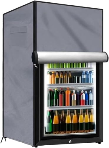 Kühlschrankabdeckung, 210D Wasserdichte und staubdichte Abdeckung zum Schutz von vertikalen Gefrierschränken, Outdoor Kühlschrank Abdeckung Staubdicht (Gray 58*58*142CM) von Generisch