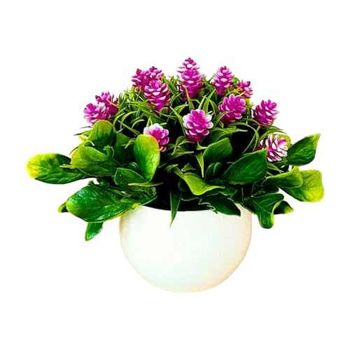 Künstliche Blumen im Topf 21 Köpfiges Blumenarrangement im Blumentopf Realistische Kunstpflanzen Deko Tischdeko für Wohnzimmer Küche Büro Esstisch Dekoidee für Feiertage & Alltag von Generisch