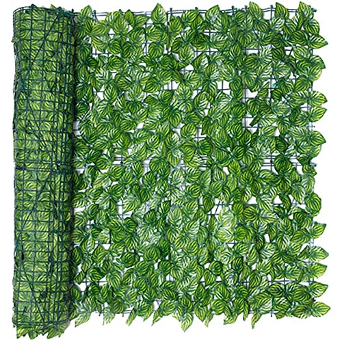 Künstliche Efeu-Zaun-Paneele – Garten-Rankgitter mit Kunstrasen und Wassermelonenblatt-Design – 2 x 2 m dekorative Netzrolle für Privatsphäre und ästhetische Verbesserung von Generisch