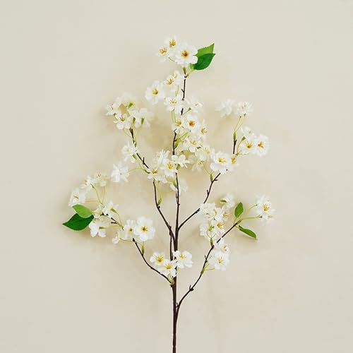 Künstliche Kirschblüten-Seidenblumen, Blumenarrangement, DIY-Vasen-Dekoration, Garten, Hochzeit, künstliche Baum-Blumenarrangements (weiß) von Generisch