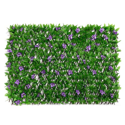 Künstliche Rankgitter-Zaun-Paneele mit violetten Blumen – erweiterbares Rankgitter Dekor für den Innen- und Außenbereich – 39 cm Kunstpflanzen-Wandkunst Künstliche Rankgitter-Zaun-Paneele mit violetten Blumen – erweiterbares Rankgitter Dekor für den Innen- und Außenbereich – 39 cm Kunstpflanzen-Wandkunst von Generisch
