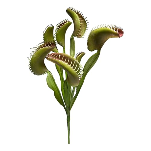 Künstliche Vinylpflanzen lebensechte fleischfressende Pflanzen für Halloween Dekorationen und botanische Ausstellungen Vase Altrosa (Green One Size) von Generisch